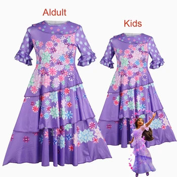Ebeveynler İçin kostümler 2022 Encanto Madrigal Elbiseler Aile Eşleştirme Kıyafetler babalar Günü Giyim Anne Kızı Elbise