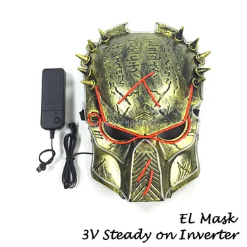 Parlayan Film Predator maskesi Parlayan EL Tel Maskesi EL Ürün Yenilik Aydınlatma Maskesi Film Tema Karnaval Parti Dekorasyon
