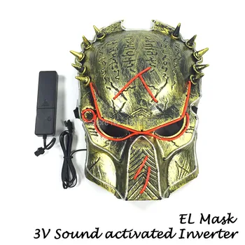 Parlayan Film Predator maskesi Parlayan EL Tel Maskesi EL Ürün Yenilik Aydınlatma Maskesi Film Tema Karnaval Parti Dekorasyon 1