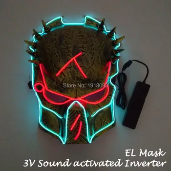 Parlayan Film Predator maskesi Parlayan EL Tel Maskesi EL Ürün Yenilik Aydınlatma Maskesi Film Tema Karnaval Parti Dekorasyon 3