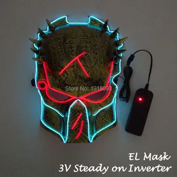 Parlayan Film Predator maskesi Parlayan EL Tel Maskesi EL Ürün Yenilik Aydınlatma Maskesi Film Tema Karnaval Parti Dekorasyon 4