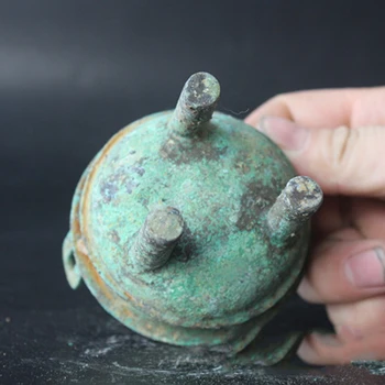 Koleksiyonu eski Çin bronzları, retro Han Hanedanı, mutfak eşyaları, üç ayaklı tripod, aromaterapi brülör, küçük süslemeleri 3