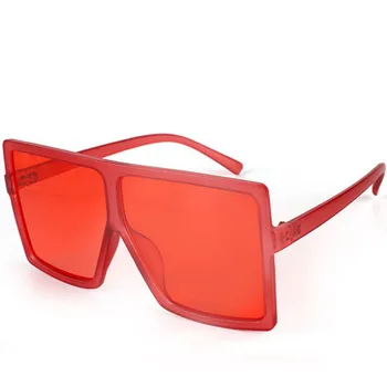 Moda Siyah Boy Kare Güneş Kadınlar Marka Tasarımcısı Vintage Büyük Çerçeve güneş gözlüğü Bayanlar UV400 Gölge Gözlük 0