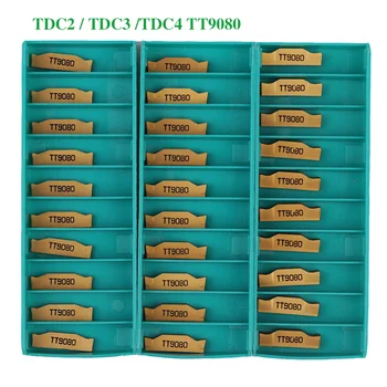 10 adet TDC2 TDC3 TDC4 TT9030 TT9080 Karbür Uçlar 2mm 3mm 4mm Planya Bıçakları CNC torna Kanal Açma kesici aletler için Tutucu 3