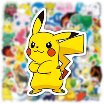 10/30/50/100 Adet Kawaii Pokémon Pikachu Sticker Telefon Bisiklet Dizüstü Motosiklet Kask Araba Karikatür Sticker Su Geçirmez Çocuk Oyuncakları 0