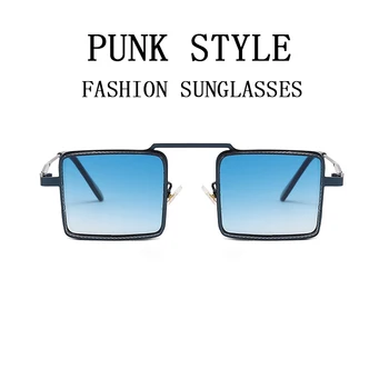 Metal Punk Güneş Gözlüğü Erkekler Trend Steampunk Moda Gözlük Vintage Kare Retro Sonnenbrille Lunette De Soleil Homme Bril 2