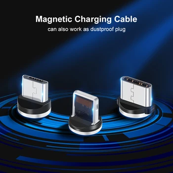Manyetik Kablo aydınlatma 2.4 A Hızlı Şarj mikro USB Kablosu C Tipi Mıknatıs Şarj Cihazı 1M Örgülü Telefon Kablosu iPhone Xs için Samsung Tel 3
