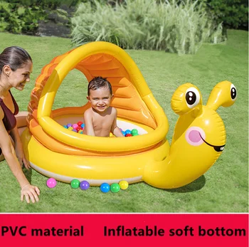 Şişme Yüzme Havuzu Yuvarlak Gölge Çocuk Havuzu bebek küveti PVC Malzeme Şişme Yumuşak Alt Salyangoz Yüzme Havuzu