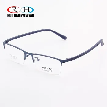 Yarım Çerçevesiz Gözlük Çerçeve Unisex Dikdörtgen Gözlük Çerçeve Retro Paslanmaz Çelik Tasarım Gözlük Unisex Gözlük 18032