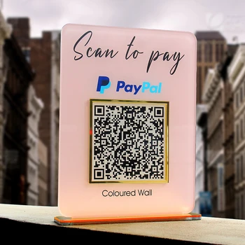 Iş Işareti Özel Tarama Kodu Ödeme akrilik Plaka Paypal Zelle Cashapp Venmo Logo Masaüstü Bayrağı