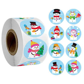 500 adet Kraft Kağıt Yuvarlak Etiketler noel hediyesi Kutusu Sticker Noel Ağacı Şeker Draje Kek Kutusu Yeni Yıl 2022 Ambalaj Ambalaj Çantası