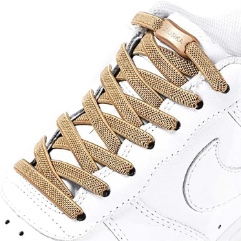 Hiçbir Kravat Elastik Ayakabı Ayarlanabilir Tieless Ayakkabı Bağcıkları Sneakers Düz Ayakkabı Bağı Toka Kilit Bağları Olmadan Ayakkabı Dantel Çocuklar Yetişkinler