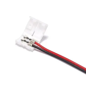 5-100 adet 8/10mm 2 Pin LED Şerit Konnektörler Kablo Ücretsiz Kaynak Elektrik Teli Fişi SMD 2835 tek renkli LED Şerit ışıklar 4