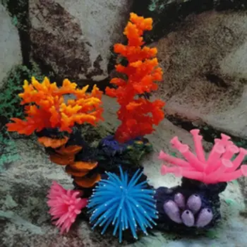Simülasyon Mercan Bitki Süsler Ev akvaryum balık tankı Aydınlık Süslemeleri Oturma Denizanası Pet Sualtı Dekorasyon