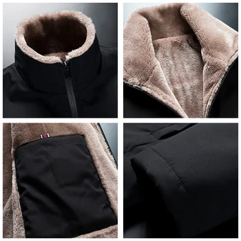 2022 Yeni Erkek Kış Rüzgar Geçirmez Sıcak Kalın Polar Ceket Erkek Rahat Ceket Sonbahar Moda Dış Giyim Açık Klasik Ceket 5XL