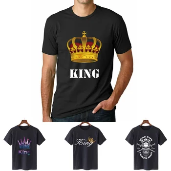 T-shirt Erkekler 2022 Yeni Yaz Harajuku Yuvarlak Boyun Tees Kral Baskı Kısa Kollu Rahat Nefes Tüm Maç Tişörtleri Gömlek