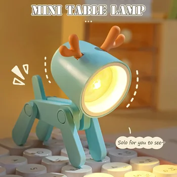 LED Gece Lambası Mini sevimli Hayvan ışık öğrenci Hediye Karikatür Pet Katlanır Masa Lambası Çocuk Odası Başucu Yatak Odası Oturma Odası Dekor Yeni