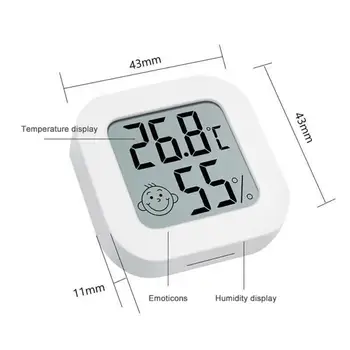 Termometre Higrometre Dijital Santigrat / Fahrenheit Termohigrometre Mini Termometre Duygusal Sıcaklık Ve Nem Aracı 0