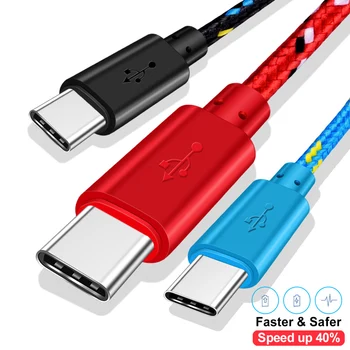 USB C Tipi Kablo Naylon Hızlı Şarj Kablosu Samsung S10 S9 Not 9 Oneplus xiaomi Huawei Cep Telefonu c Tipi USB-C Kabloları