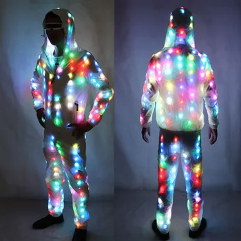 LED ışıklı Ceket Lazer robot Takım Elbise Unisex LED Işıklı Ceket Noel Cadılar Bayramı partisi cosplay kostüm EDM müzik festivali
