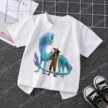 Raya ve Son Ejderha Çocuk T Shirt Disney Kawaii Anime Çizgi Film Çocuk Erkek Kız T - shirt günlük kıyafetler Tee Üstleri Kısa Kollu