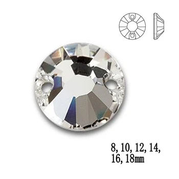 Kristal 3204 Chaton Gül 8,10, 12,14, 16,18 mm Düz Geri Rhinestones Dikmek Strass DIY Dikiş Taklidi Konfeksiyon için