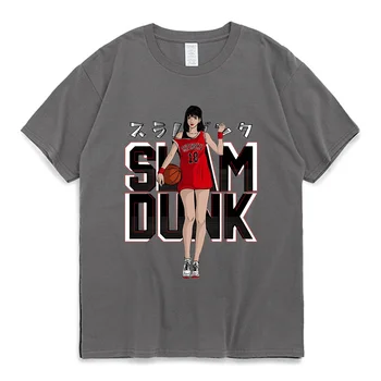 Yaz kısa kollu tişört Erkekler Anime Manga Sakuragi Slam Dunk Basketbol Vintage T Shirt Streetwear Pamuk Tees Kadın Giyim