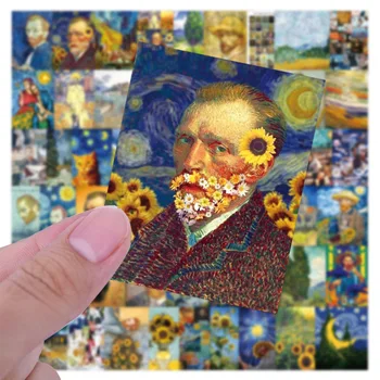 10/30/54 adet Yağlıboya Sanat Van Gogh Graffiti Çıkartmalar Dizüstü Bagaj Telefon Kask Duvar Araba dekorasyon çıkartmaları DIY Oyuncaklar 1