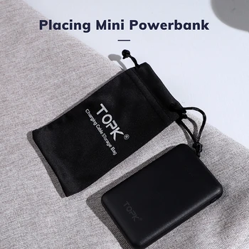 TOPK J03 taşınabilir güç kaynağı kılıfı Telefon Kılıfı için USB şarj aleti USB kablolu telefon saklama kutusu Cep Telefonu Aksesuarları 100 * 30mm