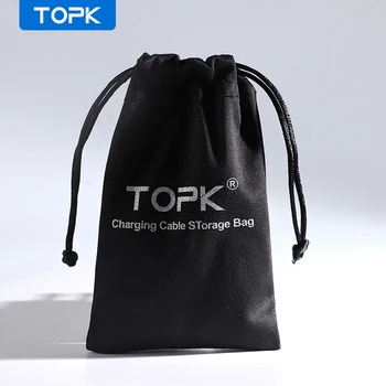 TOPK J03 taşınabilir güç kaynağı kılıfı Telefon Kılıfı için USB şarj aleti USB kablolu telefon saklama kutusu Cep Telefonu Aksesuarları 100 * 30mm 4