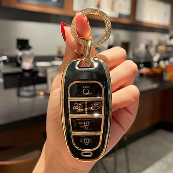 Yeni TPU Araba Uzaktan Anahtar Kılıfı İçin 2022 2021 2020 Hyundai Sonata Nexo Santa Fe Tucson 5 Düğmeler Anahtarsız Kabuk Fob Aksesuarları