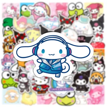 100 Adet Kawaii Cinnamoroll Kuromi Benim Melody Kittys Sanrioed Anime Çıkartmalar Estetik Sevimli Su Geçirmez Graffiti Çıkartmalar Çocuk Oyuncakları 3