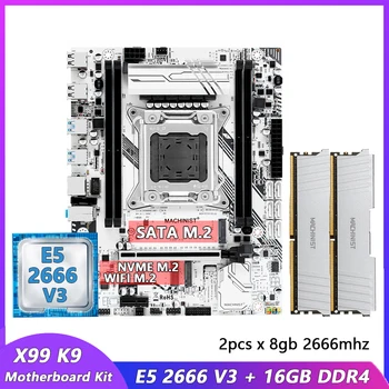 MACHİNİS X99 Kiti Anakart Set LGA 2011-3 Combo Intel Xeon E5 2666 V3 İşlemci CPU 16 GB = 8 GB * 2 DDR4 2666 MHz RAM Bellek X99 K9