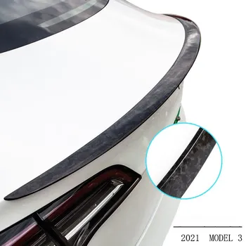 Model3 Araba Aksesuarları Arka Dudak Spoiler Tipi Performans İçin Gerçek Karbon Fiber Tesla Modeli 3 2017-2022 Bagaj Kanat Spoiler Parçaları