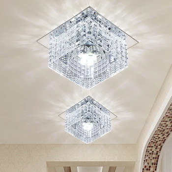 Modern Kristal Avize Yüzey LED hafif paslanmaz Çelik Tavan Lambası Oturma Odası Mutfak Ada yatak odası aydınlatması Fikstür