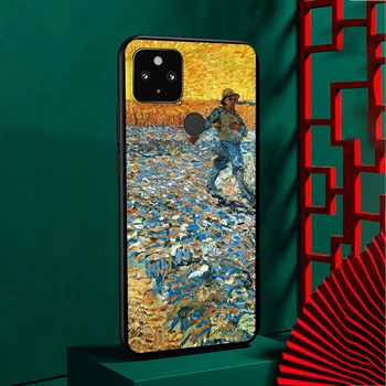 Van Gogh Yağlıboya Darbeye Dayanıklı Kapak Google Pixel 5 için 5A 4 4A XL 5G Siyah telefon kılıfı Kabuk Yumuşak Fundas Coque Çapa