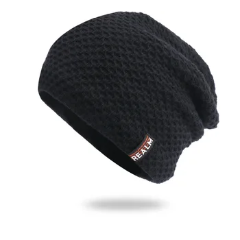Yeni Unisex Mektup Bere Şapka Eğlence Eklemek Kürk Astarlı Kış Şapka Erkekler Kadınlar için Sıcak Tutmak Örme Şapka Moda Katı Kayak Kaput Kap
