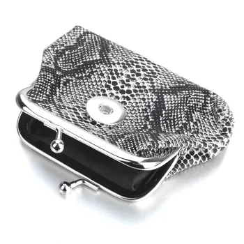 Moda 18MM Düğme çanta Yapış Takı Yılan Damarlar bozuk para çantaları Küçük Cüzdan Kılıfı kadın Para Çantaları Hediye Bilezik ZN066