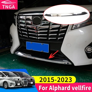 -2022 Toyota Alphard Vellfire 30 Ön Parlak Şerit Ön Tampon dekoratif Şerit Araba Aksesuarları Krom Dekorasyon 5