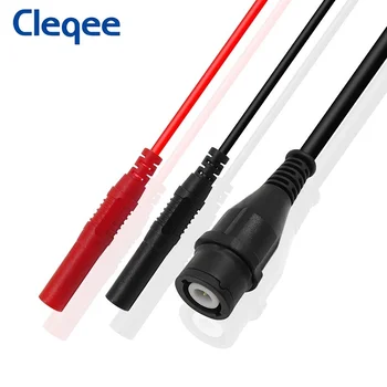 Cleqee P1206 Yalıtımlı BNC Çift 4mm Güvenli Muz Fiş Osiloskop Testi Kurşun Koaksiyel Kablo BNC Erkek Tak 50Ohm Tel