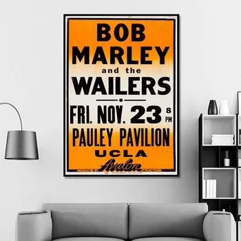 Bob Marley Ve Wailers Pauley Pavilion Konser Posteri 1979 Güzel Sanatlar Duvar Sanatı Reggae Nadir Ev Dekor duvar sanatı tuval baskı