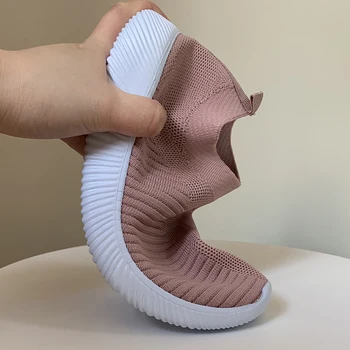 Rimocy Nefes Örgü Platformu Sneakers Kadınlar Rahat Yumuşak Taban Elastik Örgü Daireler Artı Boyutu 46 Kaymaz rahat ayakkabılar Kadın 3