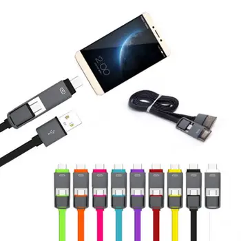 2 İn 1 USB Mikro USB Tip C Kurşun USB-C Hızlı Kablosu Hızlı Şarj Kablosu Güç Sync Şarj Kablosu Huawei Xiaomi Samsung LG HTC 5