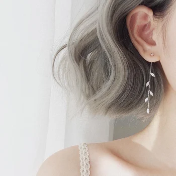 Küpe 2020 Gümüş kaplama kristal yaprak püskül kolye kadınlar için düğün moda takı hediye