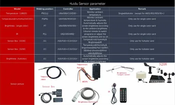 Huidu Tam Renkli Sensör Kutusu HD-S108 Parlaklık Sıcaklık Nem Uzaktan Kumanda Çeşitli Bağlantı Noktaları 1