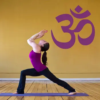 Yoga Logo Vinil Çıkartmaları Yogo Stüdyo Dekorasyon Mandala Hinduizm Logo Duvar Sticker Buda Namaste Vinil duvar resmi AZ052