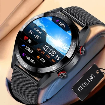 2022 HD 454 * 454 Ekran İzle Hava Ekran akıllı saat Ekran Zaman Bluetooth Çağrı Yerel Müzik Smartwatch Mens Android