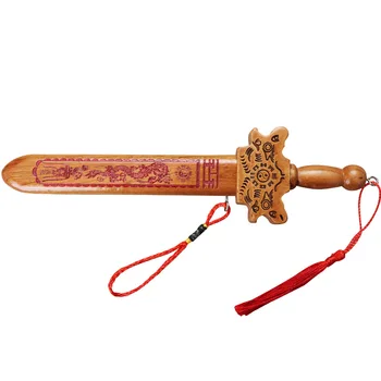 30CM Ahşap Katana Kılıç Ev Dekorasyon İçin Çin Fengshui Din Şeftali Ahşap Exorcise Kılıç Şamanizm 5