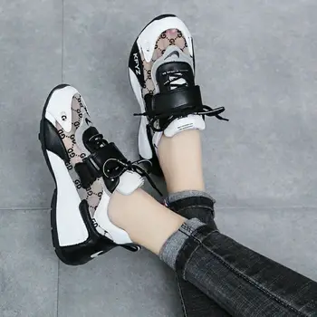 Yaz Kadın Dantel rahat ayakkabılar Kadın Nefes Örgü Sneakers Flats Rahat Ayakkabı Platformu Bayanlar Nefes Ayakkabı Zapatillas Mujer