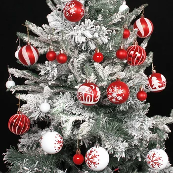 2023 Yeni Yıl Noel Dekorasyon Topu Hediye Kutusu 44 Takım Yaratıcı Boyalı Yılbaşı Topu Parti Noel Ağacı Asılı Kolye